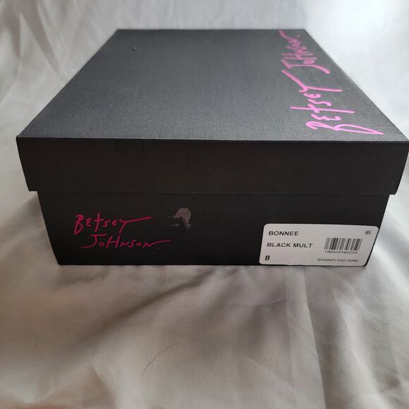 Betsey Johnson Black and Pink Floral Heels - Picture 3 of 14